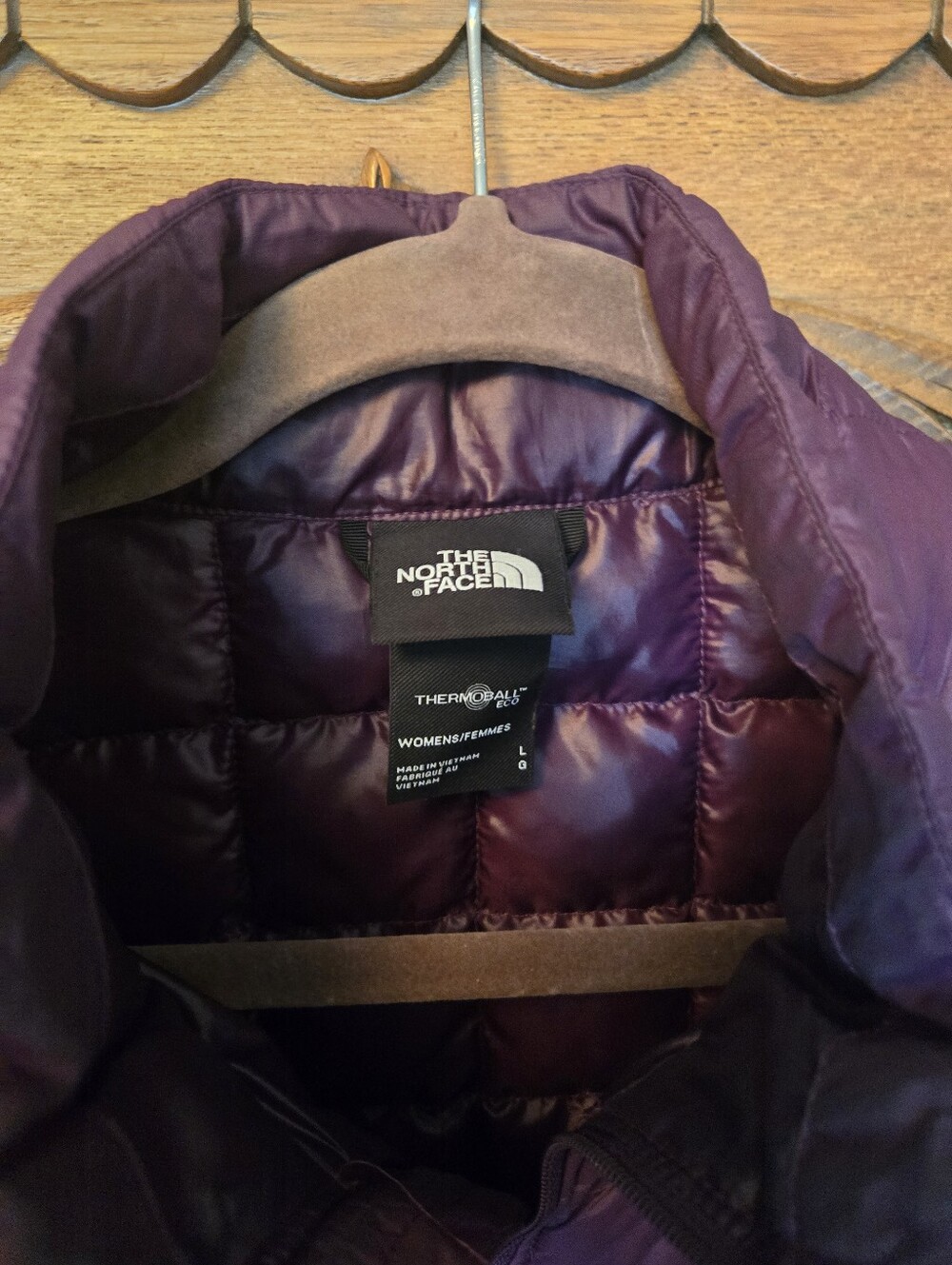 The North Face ThermoBall Eco Vest Women’s L Plum Purple Quilted - Picture 4 of 8